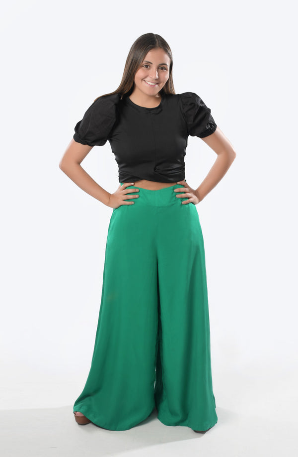 Evolet Wide Fit Palazzo Pants With Pockets