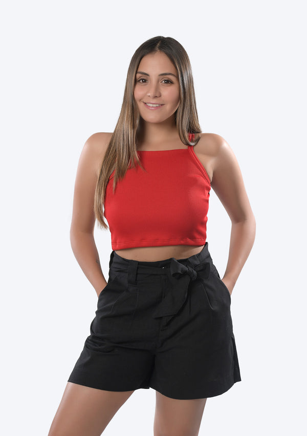 Evolet Basic Crop Top with Straps