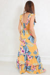 Evolet Garden Butterfly Sleeve Maxi Dress With Pockets