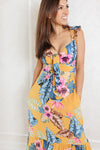 Evolet Garden Butterfly Sleeve Maxi Dress With Pockets