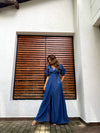 Evolet Sophisticated Ruffle Sleeve Maxi Dress