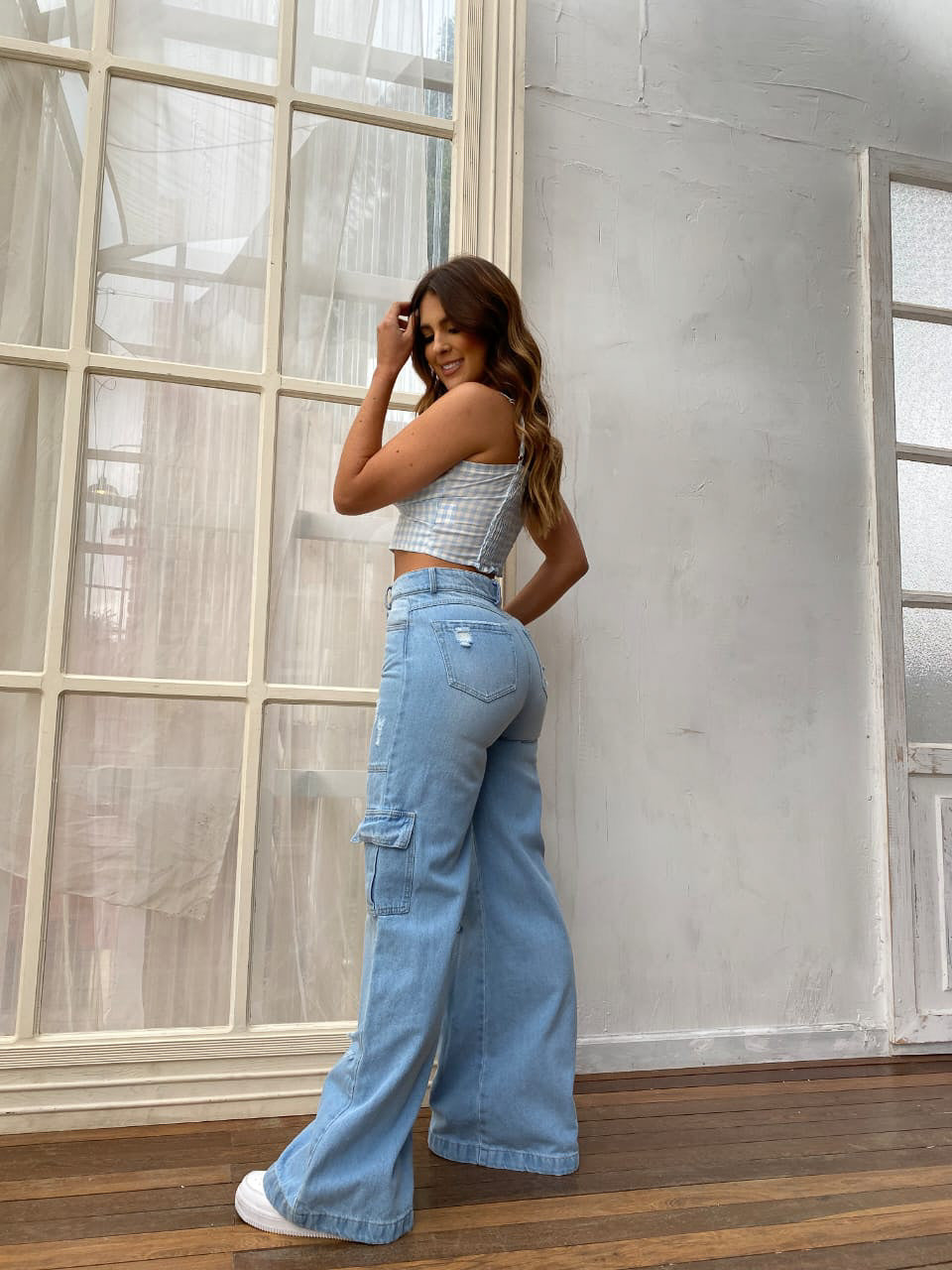 Evolet High Waisted Wide Leg Jeans