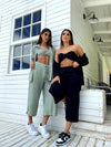 Evolet Style Blouse And Strapless Crop Top Set