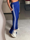 Evolet Modern Striped Side Flare Leg Pants