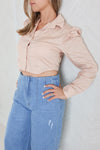 Evolet Modern Button Up Cropped Shirt