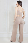 Evolet Cool Bootcut Pants And Crop Top Set